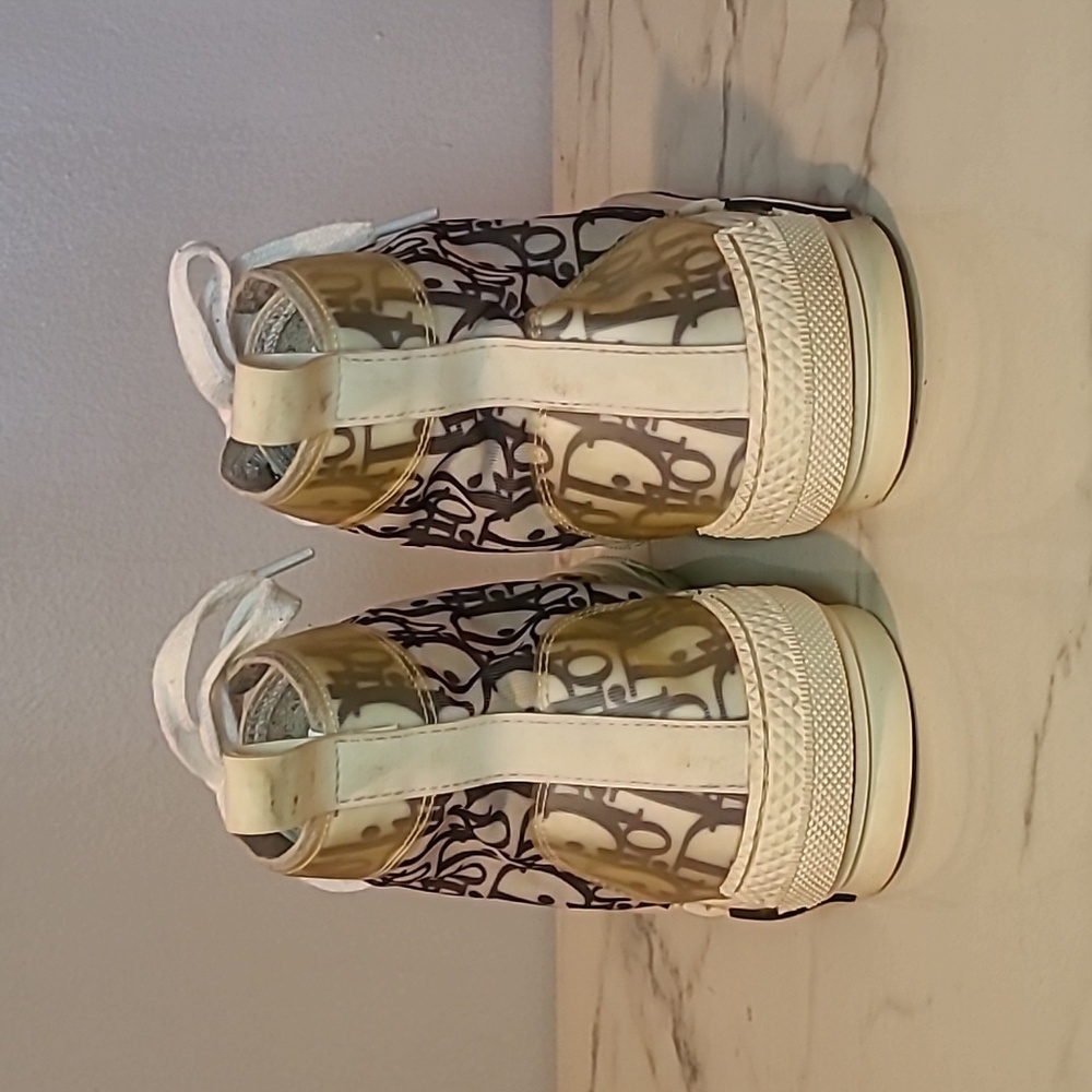 Christian Dior B23 League HighTop Oblique Patchwork White Black Sneakers Mens 7 - Picture 6 of 16